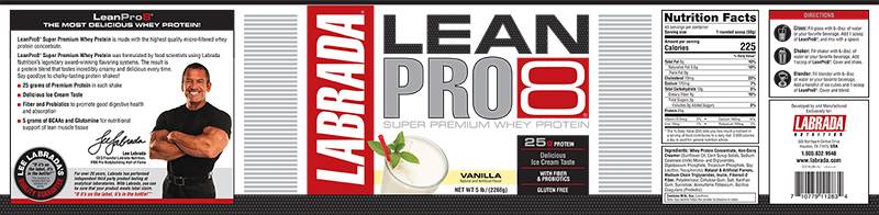 Labrada Nutrition Issues Allergy Alert on Undeclared Egg in "Leanpro8" Protein Powder
